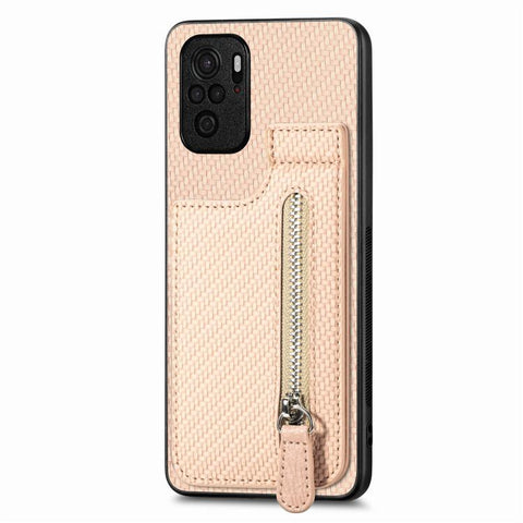 Carbon Fiber Vertical Flip Zipper Phone Case, For Xiaomi POCO M5 4G, For Redmi Note 11T Pro 5G, For Redmi 10C, For Redmi Note 11 4G, For Redmi 10, For Redmi Note 10 4G