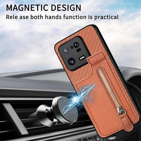 Carbon Fiber Vertical Flip Zipper Phone Case, For Xiaomi POCO M5 4G, For Redmi Note 11T Pro 5G, For Redmi 10C, For Redmi Note 11 4G, For Redmi 10, For Redmi Note 10 4G