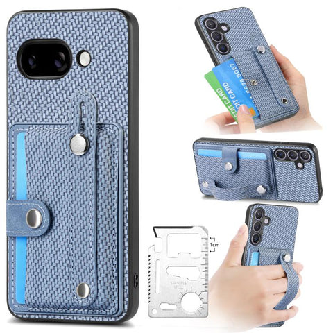 Wristband Kickstand Card Wallet Back Cover Phone Case with Tool Knife, For Google Pixel 11 Pro XL, For Google Pixel 11, For Google Pixel 11 Pro, For Google Pixel 10 Pro XL, For Google Pixel 10 / 10 Pro, For Google Pixel 9a, For Google Pixel 9 Pro XL   ...