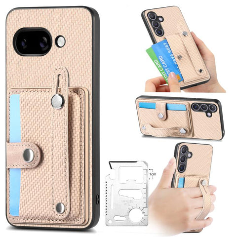 Wristband Kickstand Card Wallet Back Cover Phone Case with Tool Knife, For Google Pixel 11 Pro XL, For Google Pixel 11, For Google Pixel 11 Pro, For Google Pixel 10 Pro XL, For Google Pixel 10 / 10 Pro, For Google Pixel 9a, For Google Pixel 9 Pro XL   ...