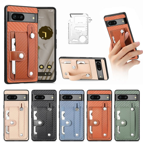 Wristband Kickstand Card Wallet Back Cover Phone Case with Tool Knife, For Google Pixel 11 Pro XL, For Google Pixel 11, For Google Pixel 11 Pro, For Google Pixel 10 Pro XL, For Google Pixel 10 / 10 Pro, For Google Pixel 9a, For Google Pixel 9 Pro XL   ...