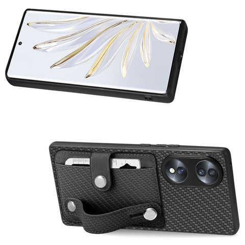 Wristband Kickstand Card Wallet Back Cover Phone Case with Tool Knife, For Honor 70