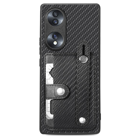 Wristband Kickstand Card Wallet Back Cover Phone Case with Tool Knife, For Honor 70