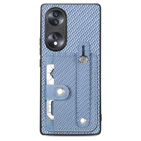 Wristband Kickstand Card Wallet Back Cover Phone Case with Tool Knife, For Honor 70