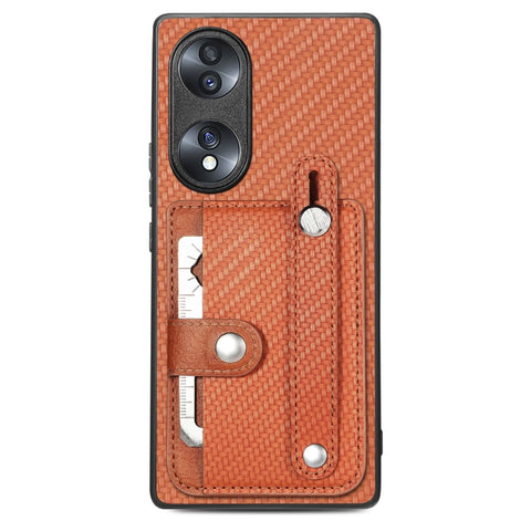Wristband Kickstand Card Wallet Back Cover Phone Case with Tool Knife, For Honor 70
