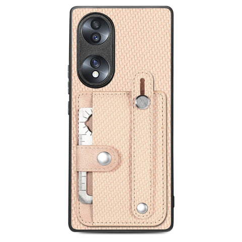 Wristband Kickstand Card Wallet Back Cover Phone Case with Tool Knife, For Honor 70
