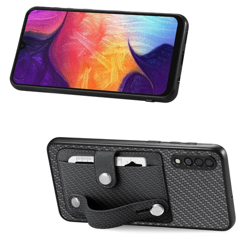 Wristband Kickstand Wallet Back Phone Case with Tool Knife, For Samsung Galaxy A50