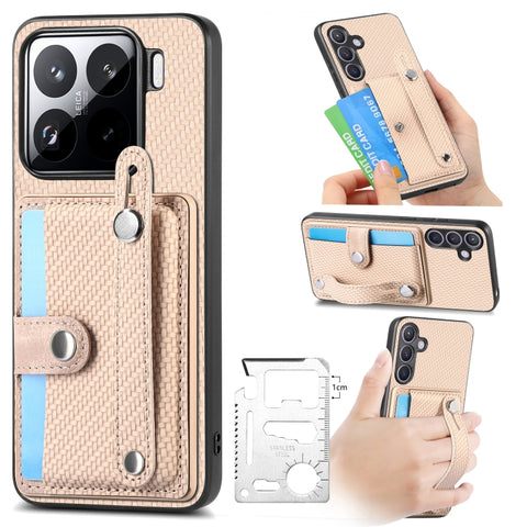 Wristband Kickstand Card Wallet Back Phone Case with Tool Knife, For Redmi 15C 5G / 4G Global 171mm, For Xiaomi 15T, For Redmi K80 Pro / Poco F7 Ultra, For Redmi K80 / Poco F7 Pro, For Redmi Turbo 4, For Xiaomi Poco X7 Pro, For Xiaomi 15 Pro           ...