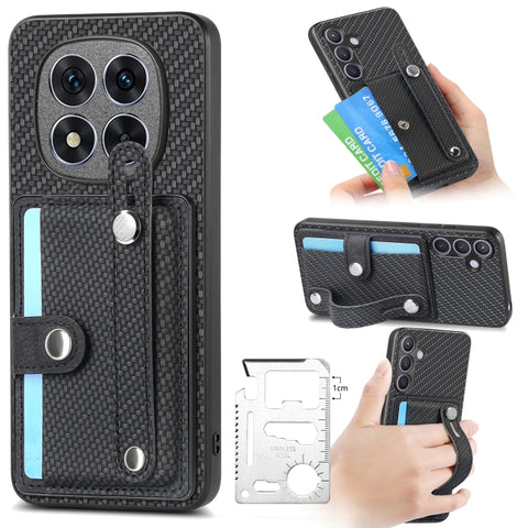 Wristband Kickstand Card Wallet Back Phone Case with Tool Knife, For Redmi 15C 5G / 4G Global 171mm, For Xiaomi 15T, For Redmi K80 Pro / Poco F7 Ultra, For Redmi K80 / Poco F7 Pro, For Redmi Turbo 4, For Xiaomi Poco X7 Pro, For Xiaomi 15 Pro           ...