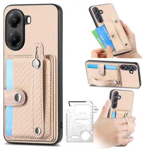 Wristband Kickstand Card Wallet Back Phone Case with Tool Knife, For Redmi 15C 5G / 4G Global 171mm, For Xiaomi 15T, For Redmi K80 Pro / Poco F7 Ultra, For Redmi K80 / Poco F7 Pro, For Redmi Turbo 4, For Xiaomi Poco X7 Pro, For Xiaomi 15 Pro           ...