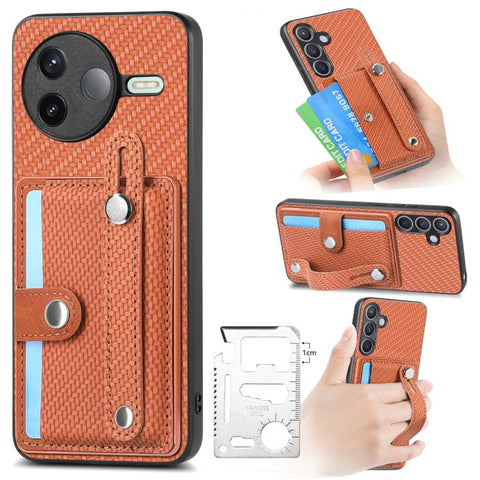 Wristband Kickstand Card Wallet Back Phone Case with Tool Knife, For Redmi 15C 5G / 4G Global 171mm, For Xiaomi 15T, For Redmi K80 Pro / Poco F7 Ultra, For Redmi K80 / Poco F7 Pro, For Redmi Turbo 4, For Xiaomi Poco X7 Pro, For Xiaomi 15 Pro           ...