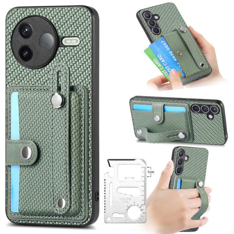 Wristband Kickstand Card Wallet Back Phone Case with Tool Knife, For Redmi 15C 5G / 4G Global 171mm, For Xiaomi 15T, For Redmi K80 Pro / Poco F7 Ultra, For Redmi K80 / Poco F7 Pro, For Redmi Turbo 4, For Xiaomi Poco X7 Pro, For Xiaomi 15 Pro           ...