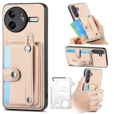 Wristband Kickstand Card Wallet Back Phone Case with Tool Knife, For Redmi 15C 5G / 4G Global 171mm, For Xiaomi 15T, For Redmi K80 Pro / Poco F7 Ultra, For Redmi K80 / Poco F7 Pro, For Redmi Turbo 4, For Xiaomi Poco X7 Pro, For Xiaomi 15 Pro           ...