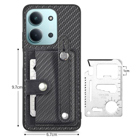 Wristband Kickstand Card Wallet Back Phone Case with Tool Knife, For Redmi 15C 5G / 4G Global 171mm, For Xiaomi 15T, For Redmi K80 Pro / Poco F7 Ultra, For Redmi K80 / Poco F7 Pro, For Redmi Turbo 4, For Xiaomi Poco X7 Pro, For Xiaomi 15 Pro           ...