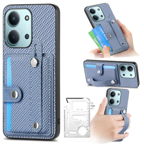 Wristband Kickstand Card Wallet Back Phone Case with Tool Knife, For Redmi 15C 5G / 4G Global 171mm, For Xiaomi 15T, For Redmi K80 Pro / Poco F7 Ultra, For Redmi K80 / Poco F7 Pro, For Redmi Turbo 4, For Xiaomi Poco X7 Pro, For Xiaomi 15 Pro           ...