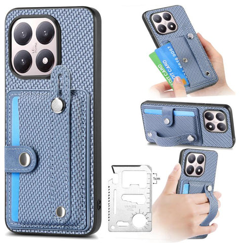 Wristband Kickstand Card Wallet Back Phone Case with Tool Knife, For Redmi 15C 5G / 4G Global 171mm, For Xiaomi 15T, For Redmi K80 Pro / Poco F7 Ultra, For Redmi K80 / Poco F7 Pro, For Redmi Turbo 4, For Xiaomi Poco X7 Pro, For Xiaomi 15 Pro           ...