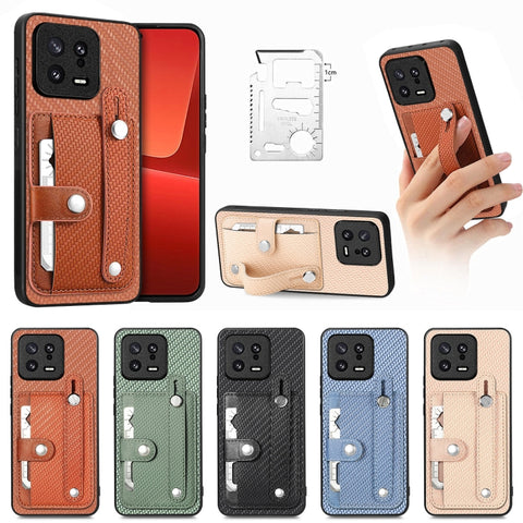 Wristband Kickstand Card Wallet Back Phone Case with Tool Knife, For Redmi 15C 5G / 4G Global 171mm, For Xiaomi 15T, For Redmi K80 Pro / Poco F7 Ultra, For Redmi K80 / Poco F7 Pro, For Redmi Turbo 4, For Xiaomi Poco X7 Pro, For Xiaomi 15 Pro           ...