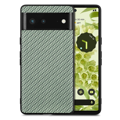 Carbon Fiber Texture Leather Back Cover Phone Case, For Google Pixel 6, For Google Pixel 10 / 10 Pro, For Google Pixel 9 / 9 Pro
