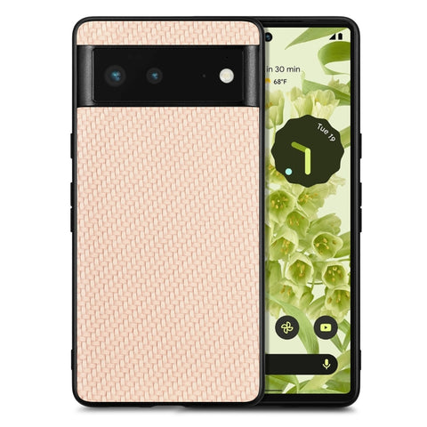 Carbon Fiber Texture Leather Back Cover Phone Case, For Google Pixel 6, For Google Pixel 10 / 10 Pro, For Google Pixel 9 / 9 Pro