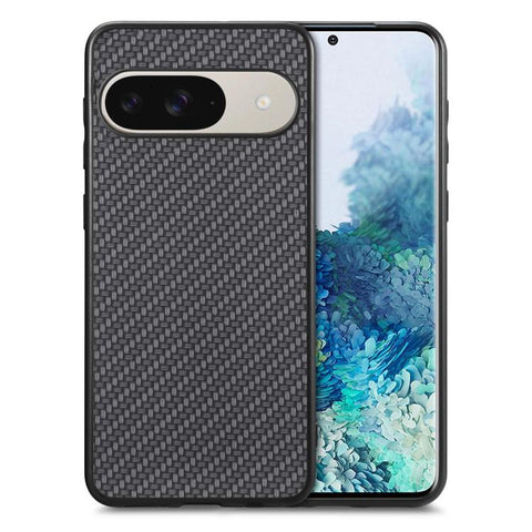 Carbon Fiber Texture Leather Back Cover Phone Case, For Google Pixel 6, For Google Pixel 10 / 10 Pro, For Google Pixel 9 / 9 Pro