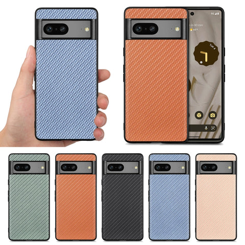 Carbon Fiber Texture Leather Back Cover Phone Case, For Google Pixel 11 Pro XL, For Google Pixel 11, For Google Pixel 11 Pro, For Google Pixel 10 Pro XL, For Google Pixel 9a, For Google Pixel 9 Pro XL, For Google Pixel 7a, For Google Pixel 6a          ...