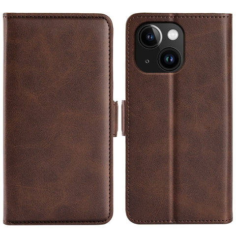 Dual-side Magnetic Buckle Horizontal Flip Leather Phone Case, For iPhone 15 Pro Max, For iPhone 15 Pro, For iPhone 15 Plus, For iPhone 15