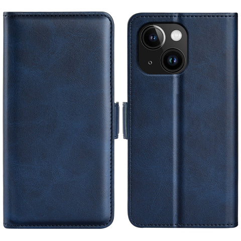 Dual-side Magnetic Buckle Horizontal Flip Leather Phone Case, For iPhone 15 Pro Max, For iPhone 15 Pro, For iPhone 15 Plus, For iPhone 15