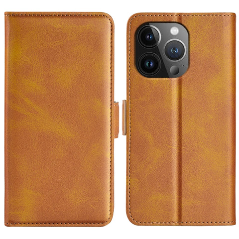 Dual-side Magnetic Buckle Horizontal Flip Leather Phone Case, For iPhone 15 Pro Max, For iPhone 15 Pro, For iPhone 15 Plus, For iPhone 15