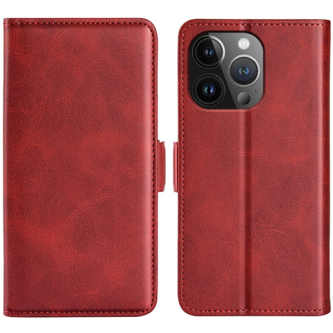 Dual-side Magnetic Buckle Horizontal Flip Leather Phone Case, For iPhone 15 Pro Max, For iPhone 15 Pro, For iPhone 15 Plus, For iPhone 15