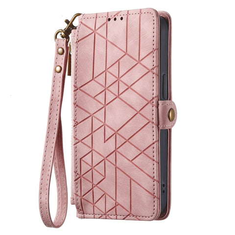 Geometric Zipper Wallet Side Buckle Leather Phone Case, For Samsung Galaxy A54 5G, For Samsung Galaxy S23 Ultra 5G, For Samsung Galaxy S23+ 5G, For Samsung Galaxy S23 5G, For Samsung Galaxy A14 5G, For Samsung Galaxy S20 FE, For Samsung Galaxy M33     ...