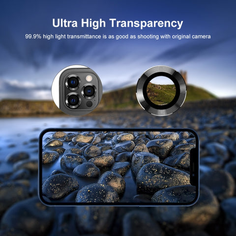 ENKAY 9H Rear Lens Aluminium Alloy Tempered Glass Film, For iPhone 15 Pro / 15 Pro Max