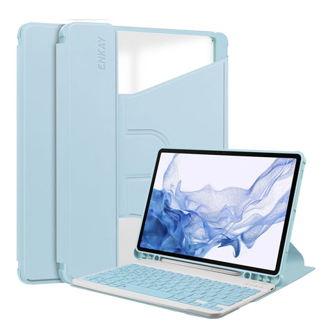 ENKAY 360 Degree Rotation Leather TPU Smart Case with Wireless Keyboard, For Samsung Galaxy Tab S9