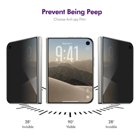 2 PCS/Pack ENKAY Hat-Prince 28 Degree Anti-peeping Tempered Glass Full Screen Film, For iPhone Duo Outer Screen, For iPhone 18 Pro, For iPhone 18 Pro Max, For iPhone 17 Pro Max, For iPhone 17 Pro, For iPhone 17, For iPhone Air, For iPhone 16 Pro Max   ...