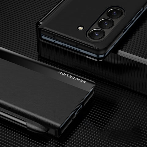 Side Electroplating Adsorption Ultra-thin Leather Phone Case with Pen, For  Samsung Galaxy Z Fold 5   5G