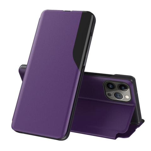 Side Display Flip Leather Phone Case, For iPhone 18 Pro / 17 Pro, For iPhone 18 Pro Max / 17 Pro Max, For iPhone 17e / 16e, For iPhone 17, For iPhone Air, For iPhone 16 Pro Max, For iPhone 16 Pro, For iPhone 16 Plus
