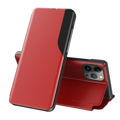 Side Display Flip Leather Phone Case, For iPhone 18 Pro / 17 Pro, For iPhone 18 Pro Max / 17 Pro Max, For iPhone 17e / 16e, For iPhone 17, For iPhone Air, For iPhone 16 Pro Max, For iPhone 16 Pro, For iPhone 16 Plus