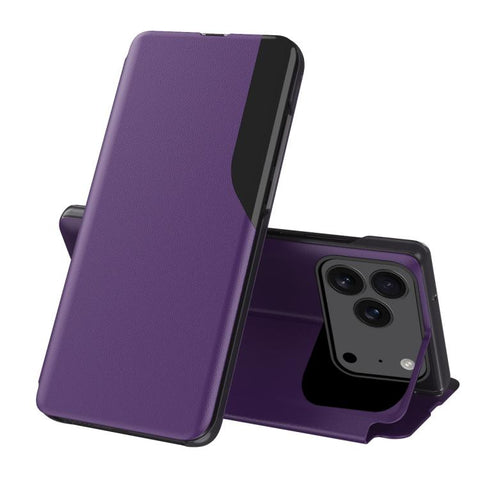 Side Display Flip Leather Phone Case, For iPhone 18 Pro / 17 Pro, For iPhone 18 Pro Max / 17 Pro Max, For iPhone 17e / 16e, For iPhone 17, For iPhone Air, For iPhone 16 Pro Max, For iPhone 16 Pro, For iPhone 16 Plus