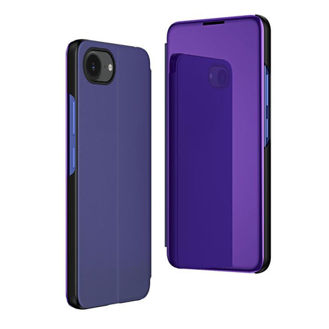 Plated Mirror Horizontal Flip Leather Phone Case with Holder, For iPhone 18 Pro / 17 Pro, For iPhone 18 Pro Max / 17 Pro Max, For iPhone 17e / 16e, For iPhone 17, For iPhone Air, For iPhone 16 Pro Max