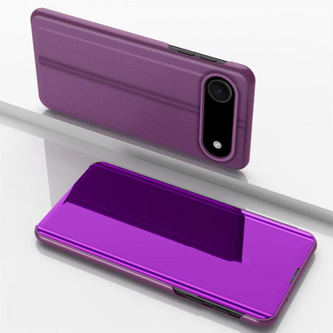 Plated Mirror Horizontal Flip Leather Phone Case with Holder, For iPhone 18 Pro / 17 Pro, For iPhone 18 Pro Max / 17 Pro Max, For iPhone 17e / 16e, For iPhone 17, For iPhone Air, For iPhone 16 Pro Max