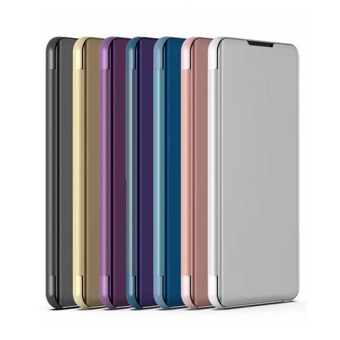 Plated Mirror Horizontal Flip Leather Phone Case with Holder, For iPhone 18 Pro / 17 Pro, For iPhone 18 Pro Max / 17 Pro Max, For iPhone 17e / 16e, For iPhone 17, For iPhone Air, For iPhone 16 Pro Max