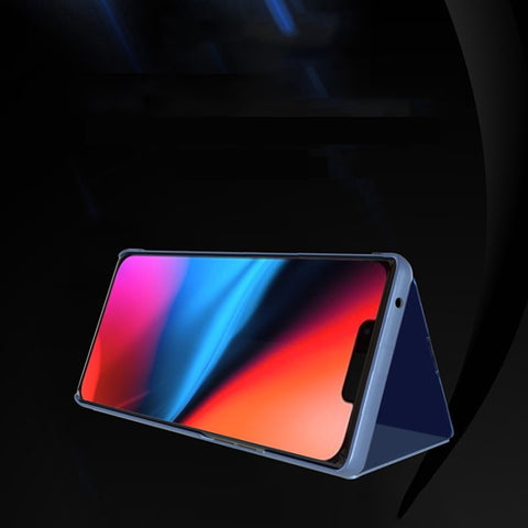 Plated Mirror Horizontal Flip Leather Phone Case with Holder, For iPhone 18 Pro / 17 Pro, For iPhone 18 Pro Max / 17 Pro Max, For iPhone 17e / 16e, For iPhone 17, For iPhone Air, For iPhone 16 Pro Max
