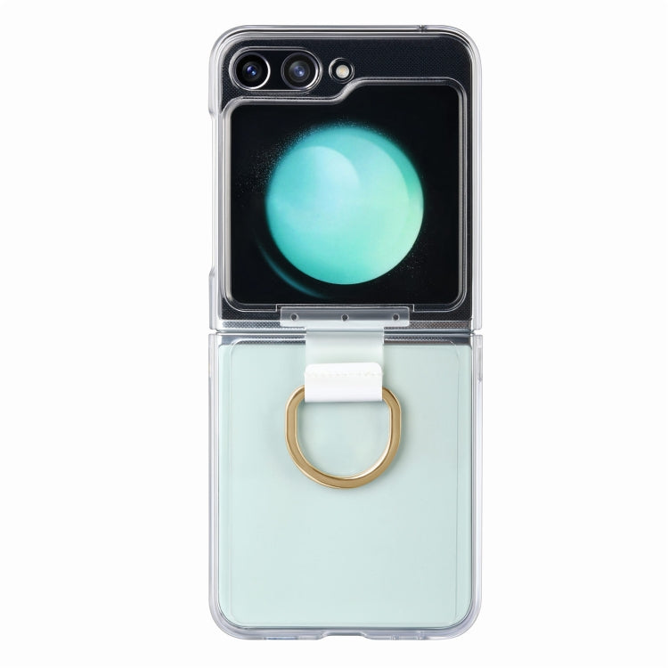 Diamond-encrusted Ring Transparent PC Shockproof Phone Case, For  Samsung Galaxy Z Flip5 5G