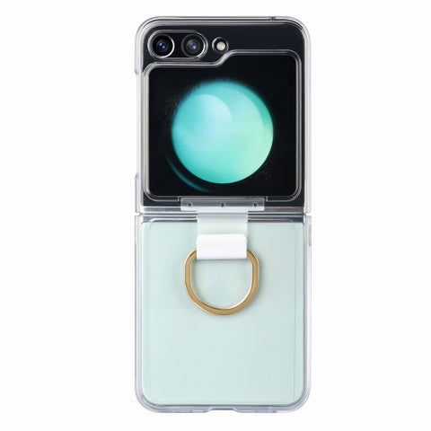 Diamond-encrusted Ring Transparent PC Shockproof Phone Case, For  Samsung Galaxy Z Flip5 5G