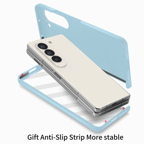 Integrated Film Wrist Grip Leather Phone Case with Pen Slot, For Samsung   Galaxy Z Fold5 5G