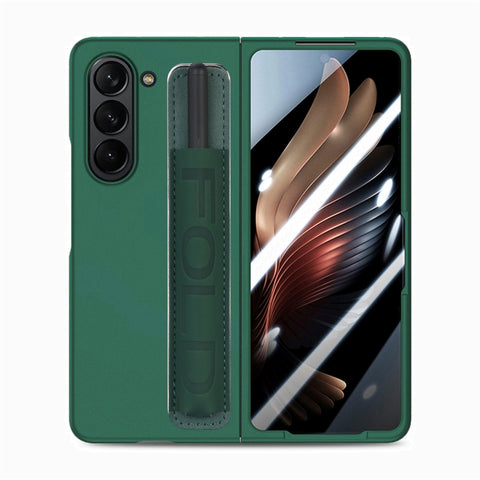 Integrated Film Wrist Grip Leather Phone Case with Pen Slot, For Samsung   Galaxy Z Fold5 5G