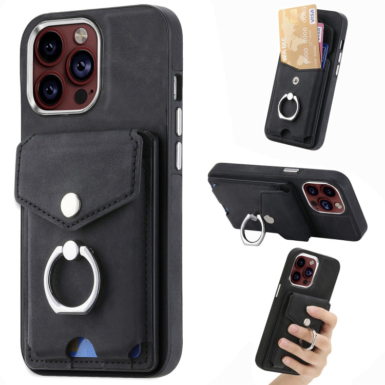Electroplating Skin-feel Leather Ring Card Wallet Phone Case, For iPhone 15 Pro Max, For  iPhone 15 Plus, For iPhone 15 Pro, For  iPhone 15, For iPhone 14 Pro, For  iPhone 14 Pro Max