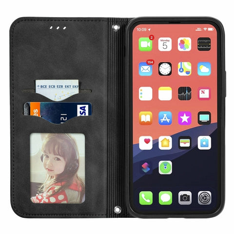 Retro Skin Feel Magnetic Leather Phone Case, For iPhone 15 Pro, For  iPhone 15 Plus, For iPhone 15, For  iPhone 14 Plus, For iPhone 14, For iPhone 14 Pro, For iPhone 14 Pro Max