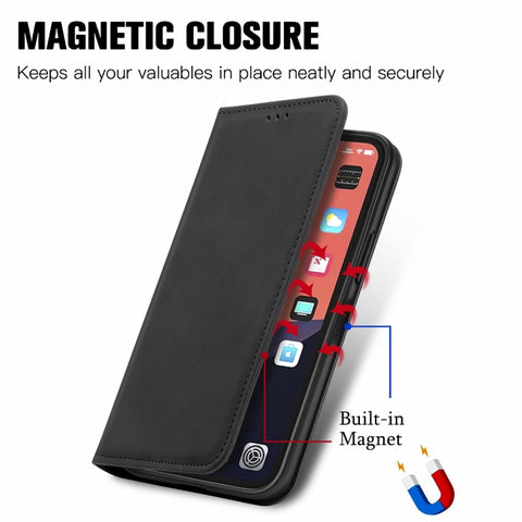Retro Skin Feel Magnetic Leather Phone Case, For iPhone 15 Pro, For  iPhone 15 Plus, For iPhone 15, For  iPhone 14 Plus, For iPhone 14, For iPhone 14 Pro, For iPhone 14 Pro Max