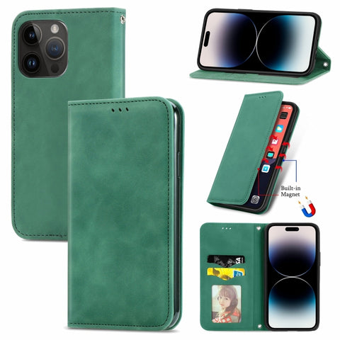 Retro Skin Feel Magnetic Leather Phone Case, For iPhone 15 Pro, For  iPhone 15 Plus, For iPhone 15, For  iPhone 14 Plus, For iPhone 14, For iPhone 14 Pro, For iPhone 14 Pro Max