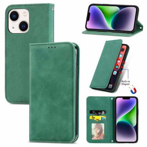 Retro Skin Feel Magnetic Leather Phone Case, For iPhone 15 Pro, For  iPhone 15 Plus, For iPhone 15, For  iPhone 14 Plus, For iPhone 14, For iPhone 14 Pro, For iPhone 14 Pro Max